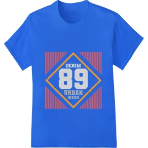 '89 Denim Urban Wear: Bold DTF Print Heat Transfer