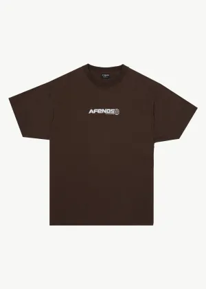 AFENDS Mens Pilot - Boxy T-Shirt - Coffee