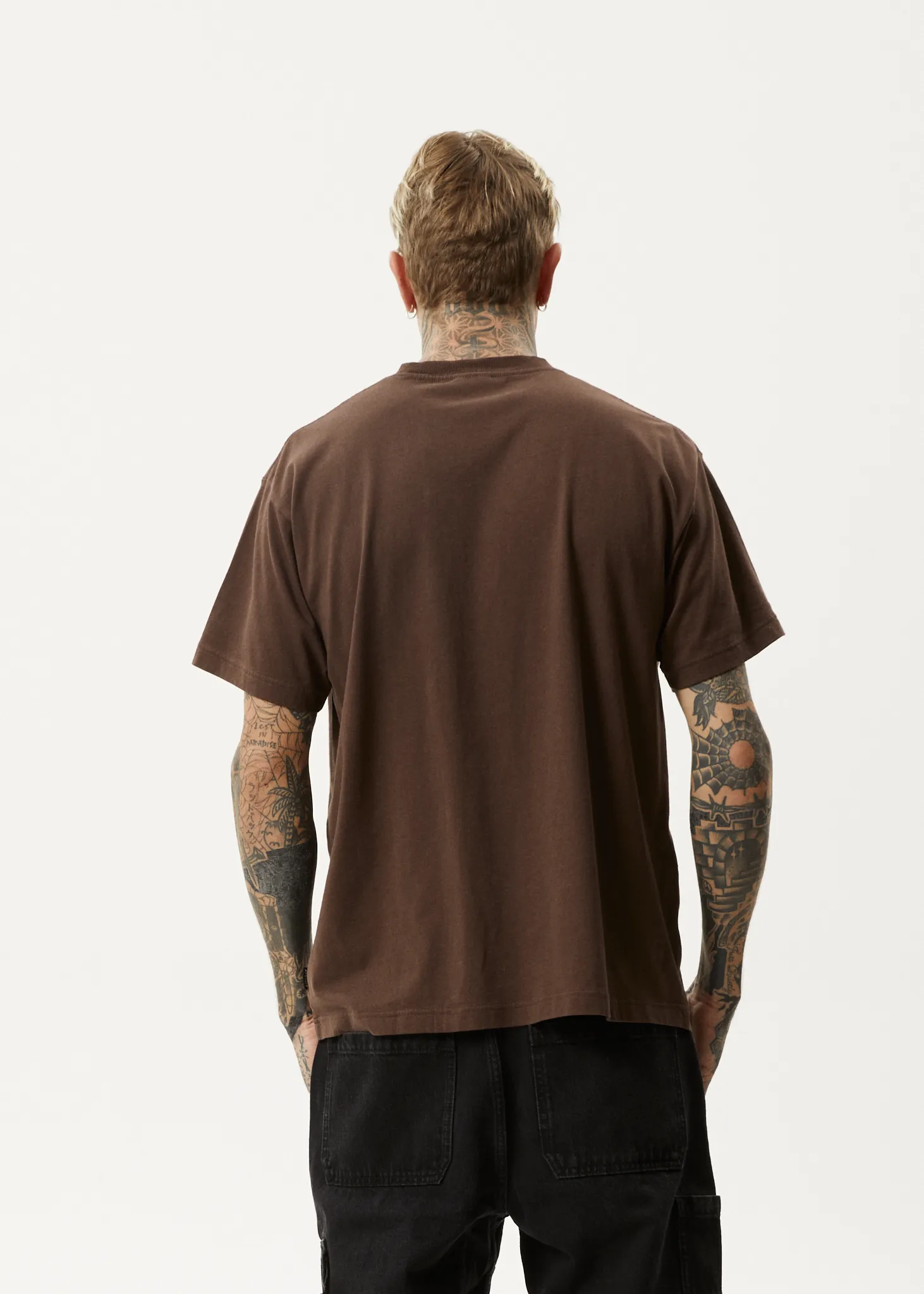 AFENDS Mens Pilot - Boxy T-Shirt - Coffee