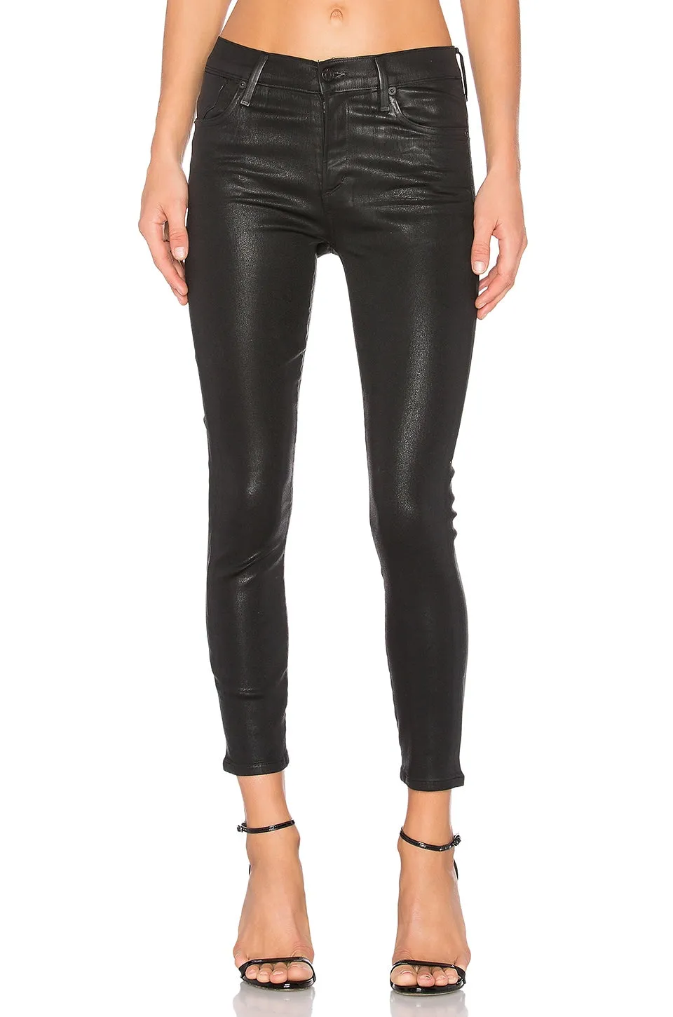 AGoldE - Sophie High Rise Skinny Black Leatherette Jeans