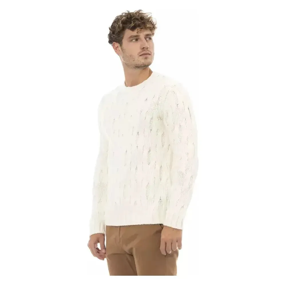 Alpha Studio Beige Wool Men Sweater