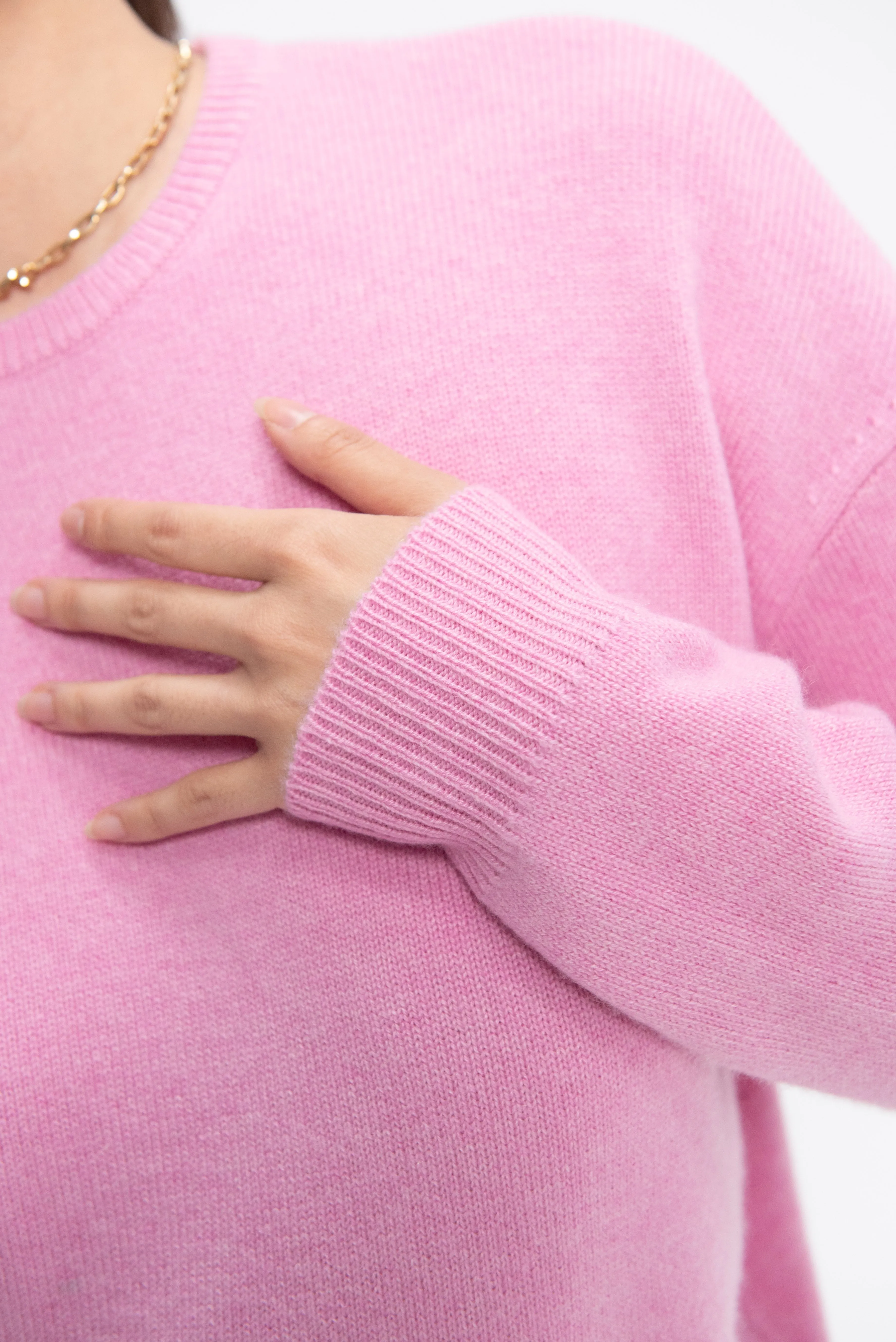 Artemis Cashmere Sweater, Bright Pink