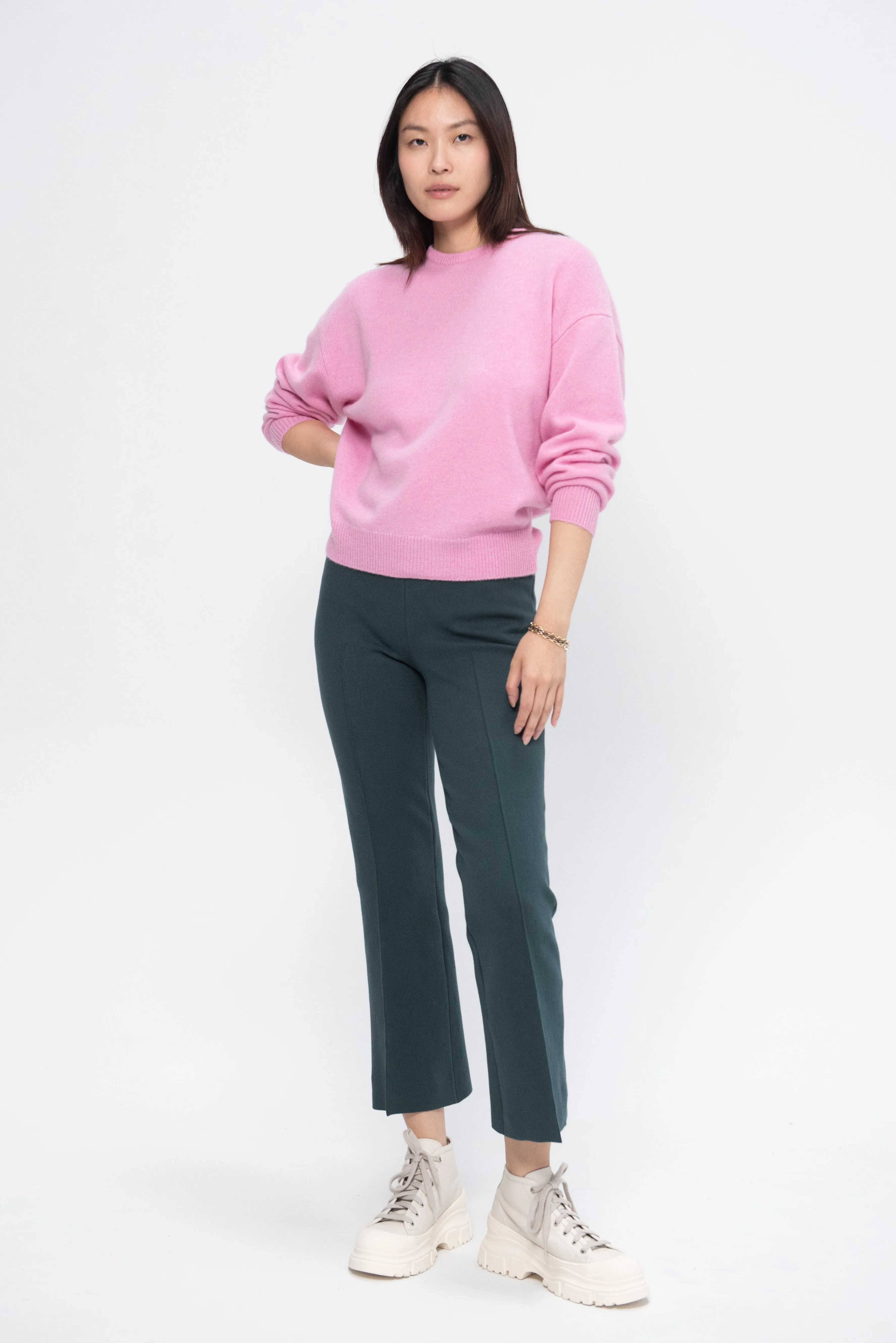 Artemis Cashmere Sweater, Bright Pink