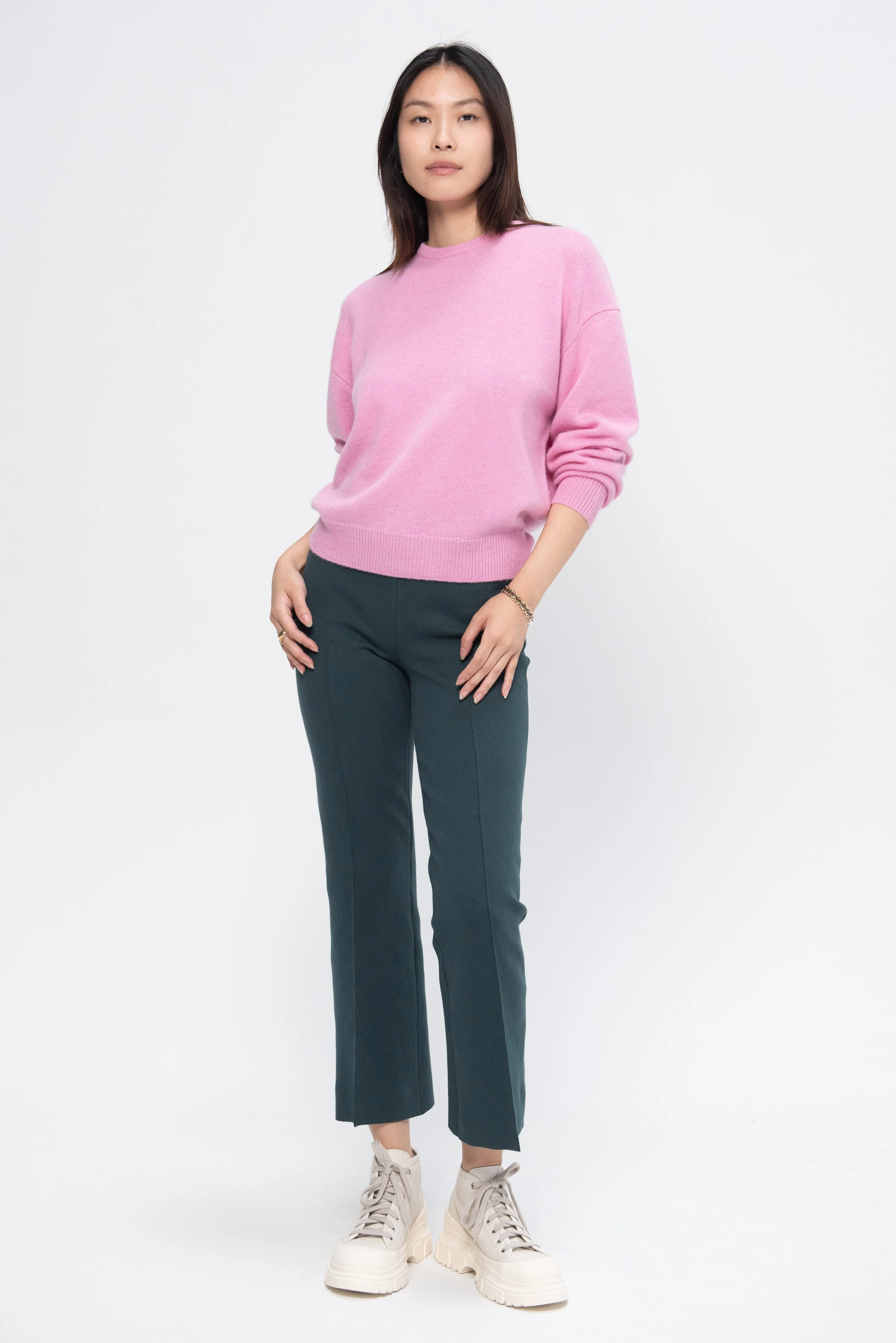 Artemis Cashmere Sweater, Bright Pink