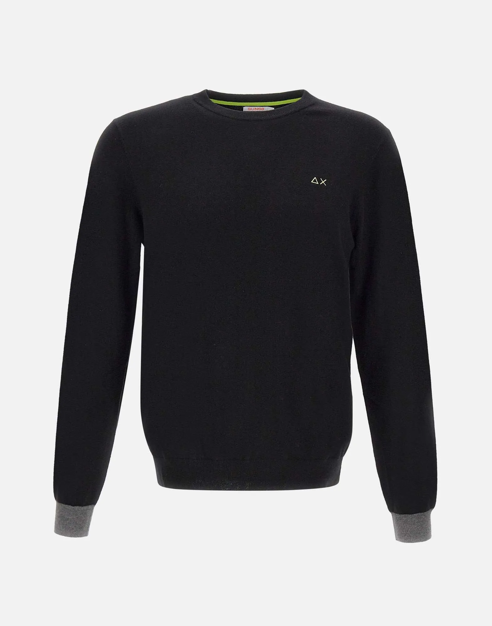 Black Cotton and Wool Sweater for Men