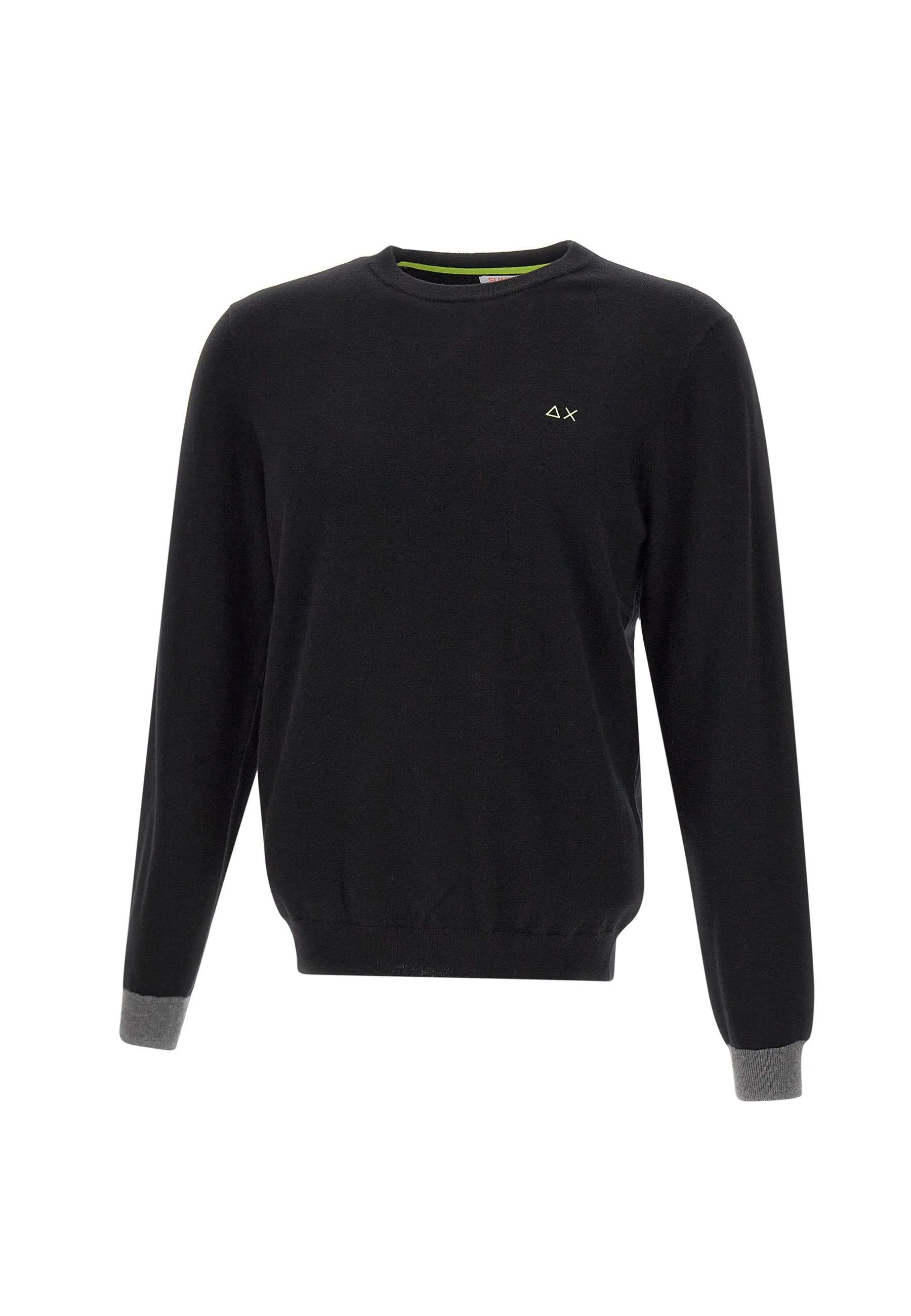 Black Cotton and Wool Sweater for Men