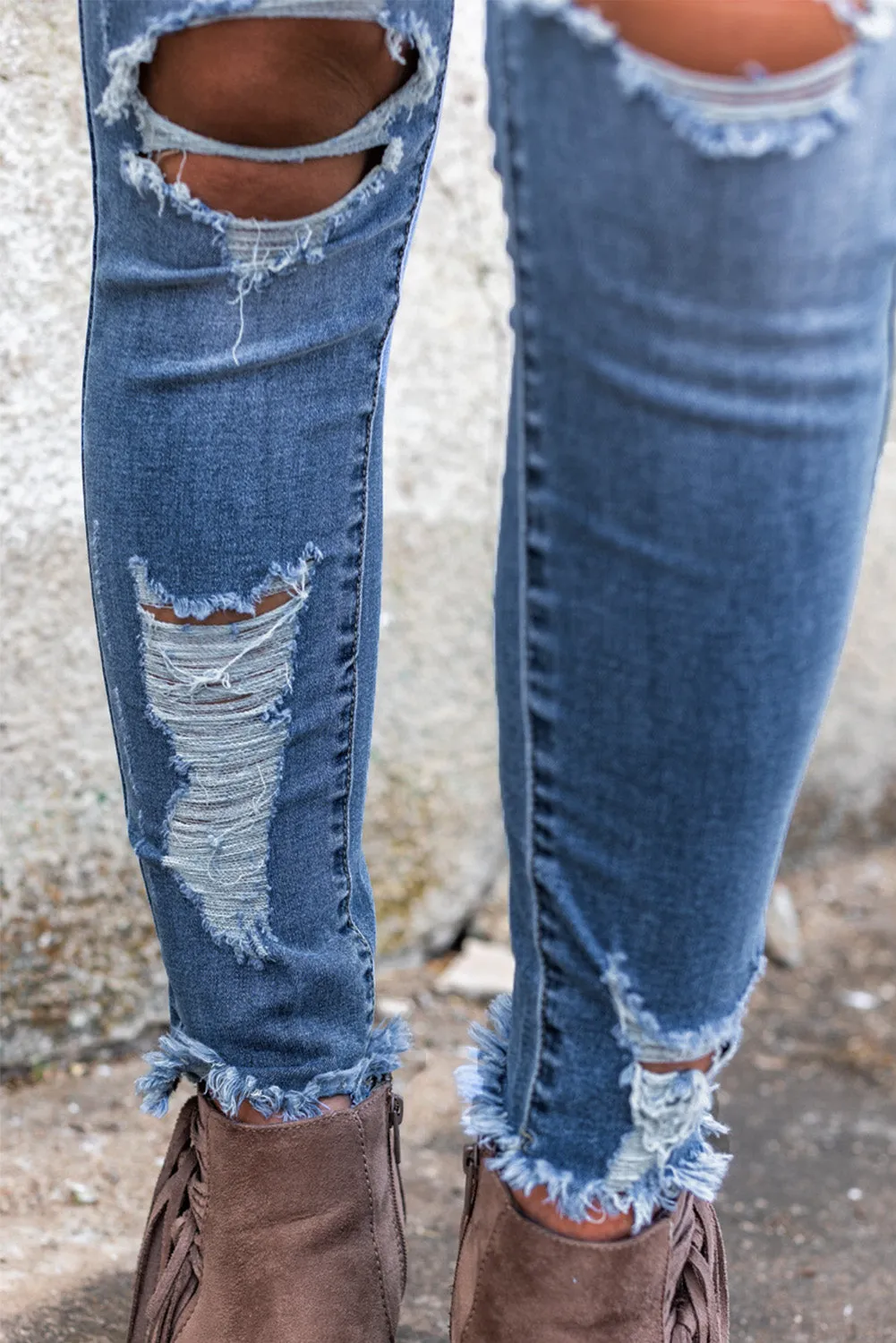 CC - High Waisted Distressed Skinny Jeans