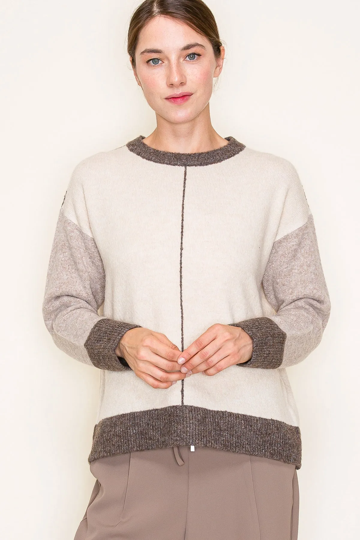 Colorblock Line Contrast Sweaters - 2 Colors!