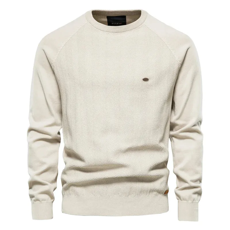 Cotton Drop Sleeve Sweater Men Casual Solid Color Basic Pullovers Knitted Sweaters Male New Winter Quality Mens Sweater