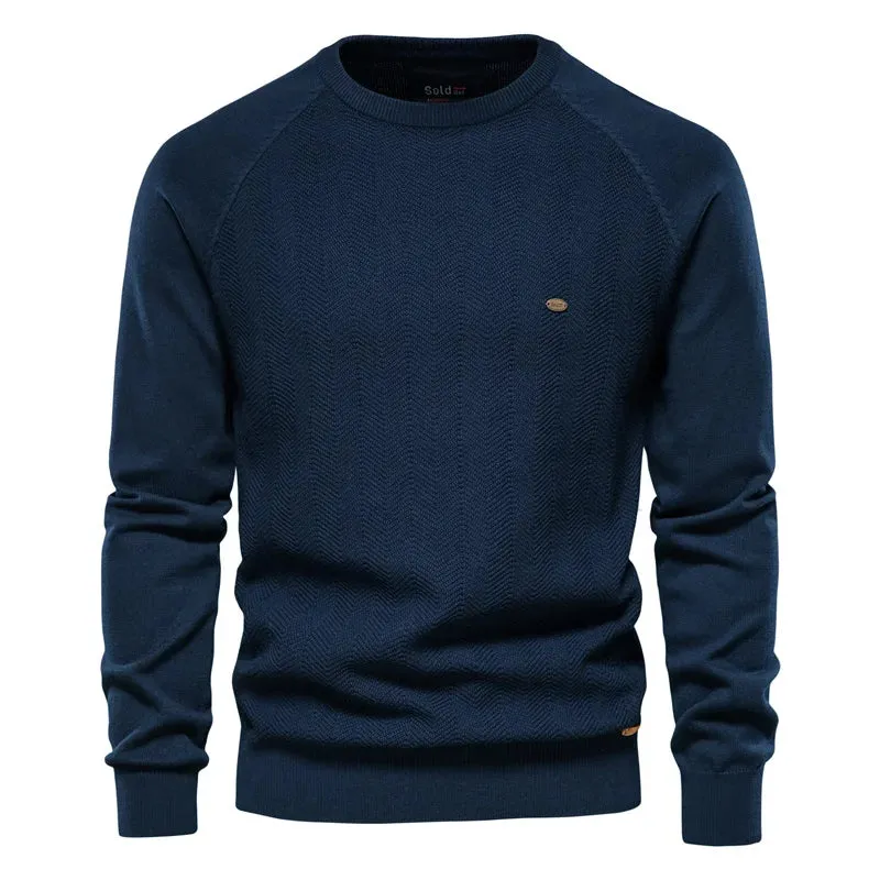 Cotton Drop Sleeve Sweater Men Casual Solid Color Basic Pullovers Knitted Sweaters Male New Winter Quality Mens Sweater