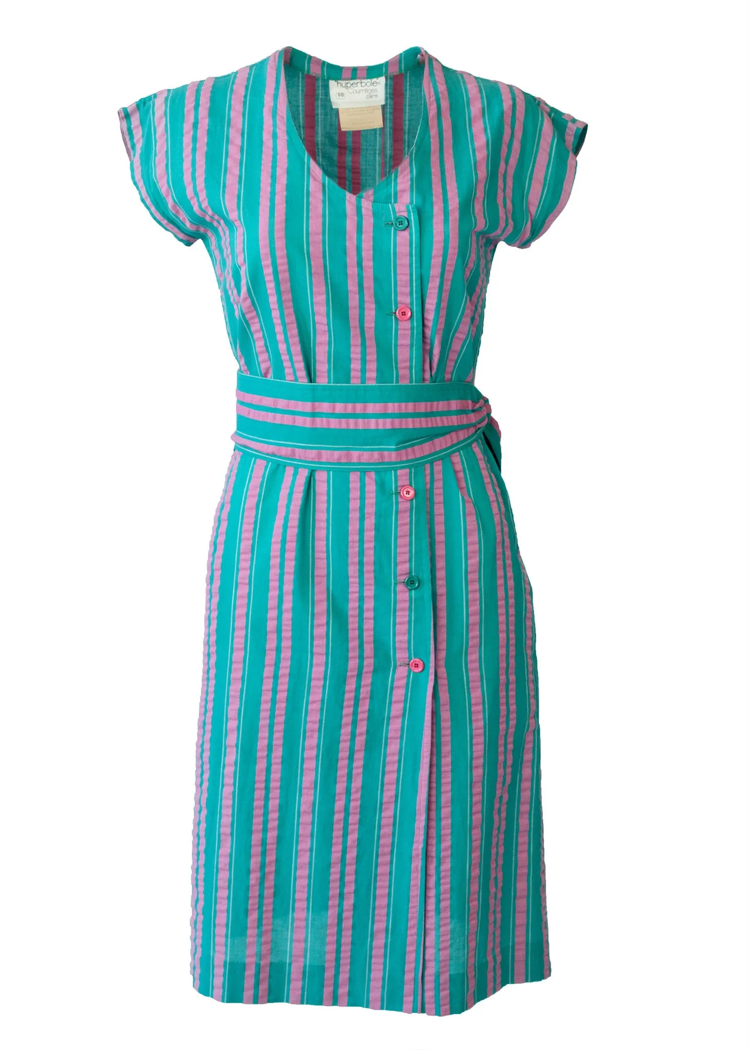 Courreges Paris Vintage Hyperbole Stripe Shift Dress with matching belt