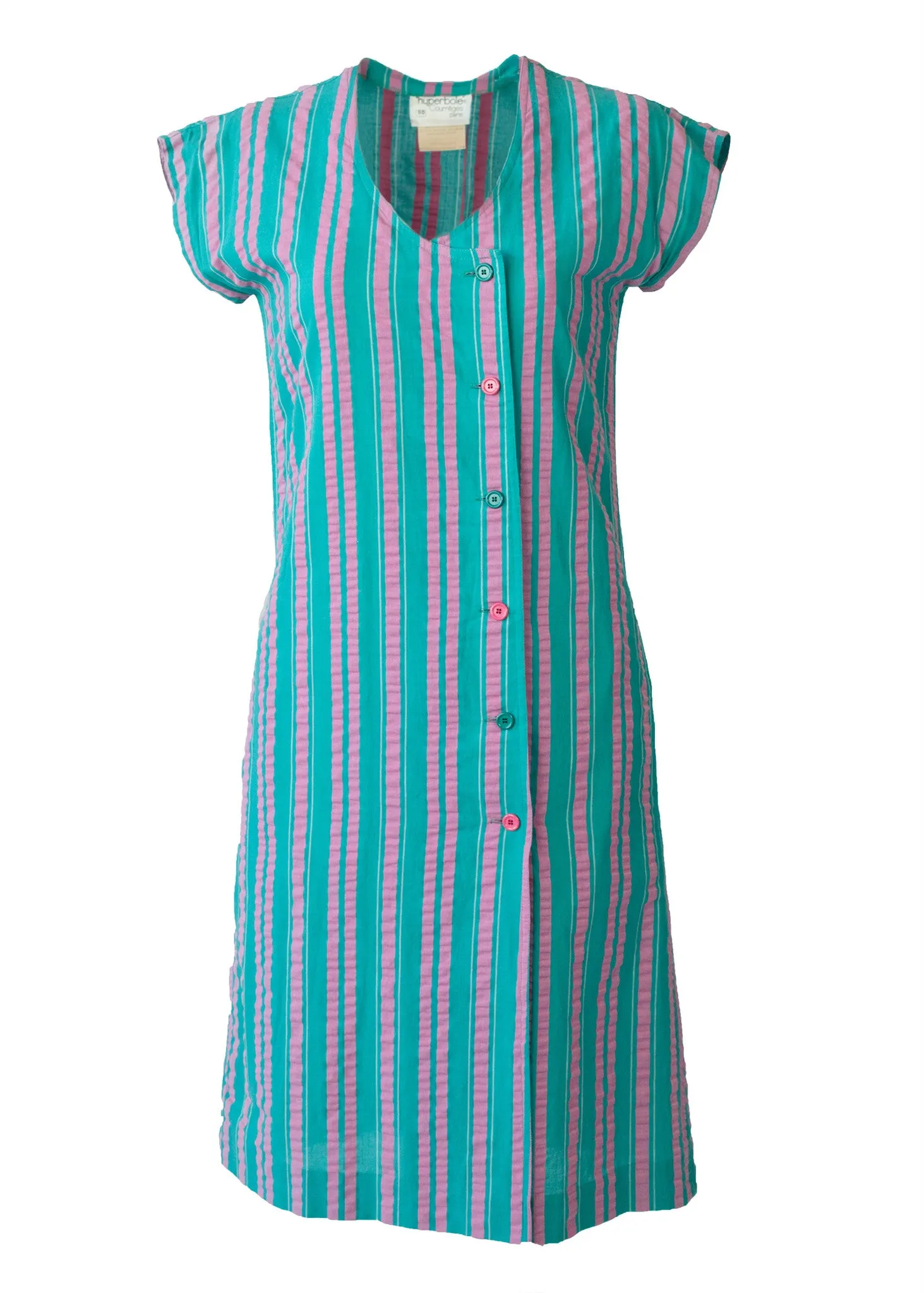 Courreges Paris Vintage Hyperbole Stripe Shift Dress with matching belt