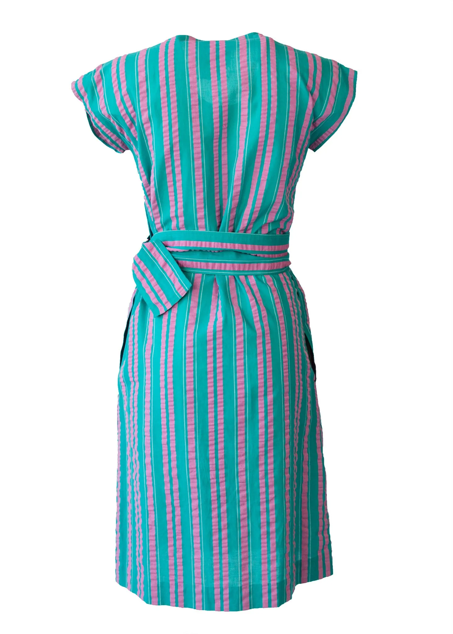 Courreges Paris Vintage Hyperbole Stripe Shift Dress with matching belt