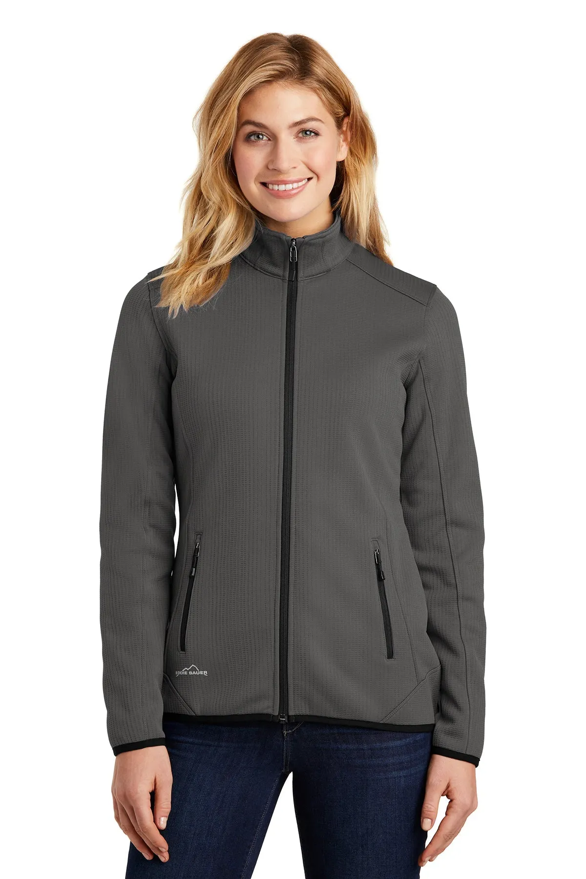 Eddie Bauer Ladies Dash Customized Fleece Jackets, Grey Steel