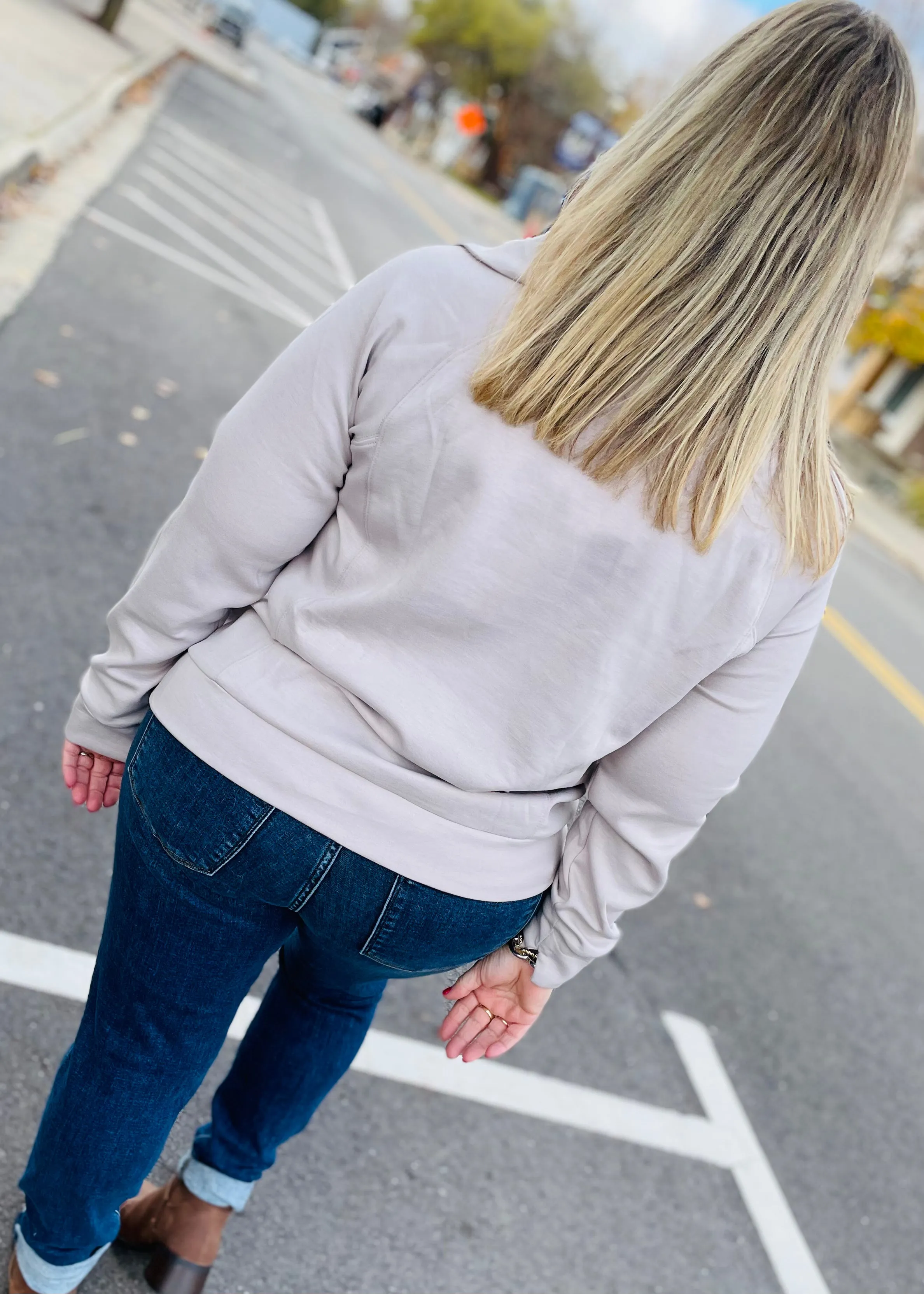 Grey Hamptons Quarter Zip Top