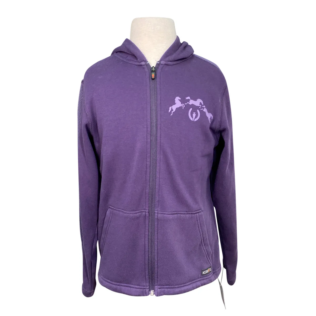 Kerrits 'Horse Sense' Fleece Hoodie in Purple - Children's Large