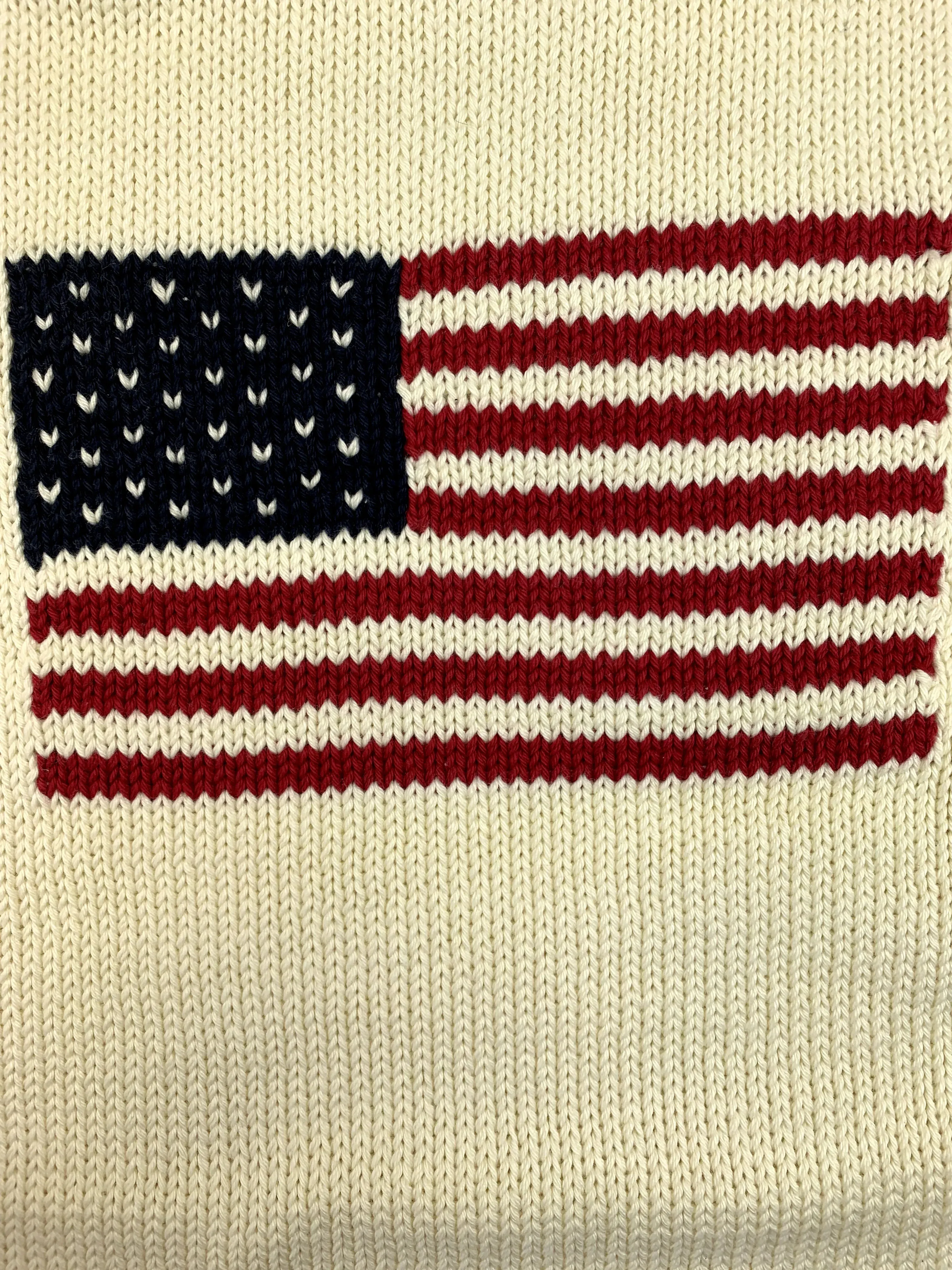 Ladies Ivory American Flag Sweater