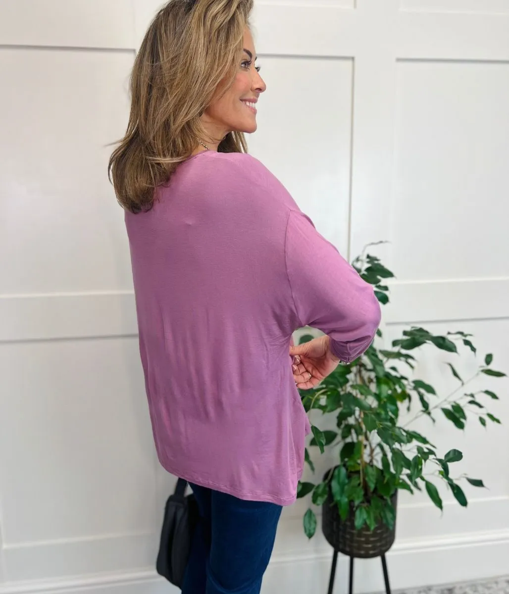 Mauve Long Sleeve Relaxed Tee