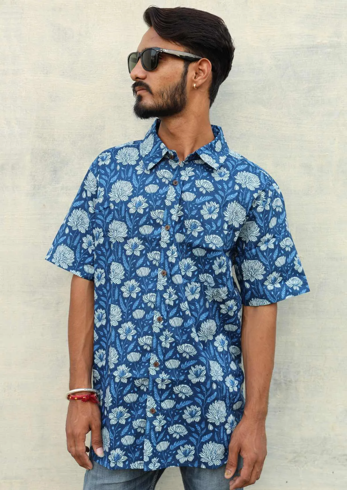 Men's Cotton Shirt Blue Meadow