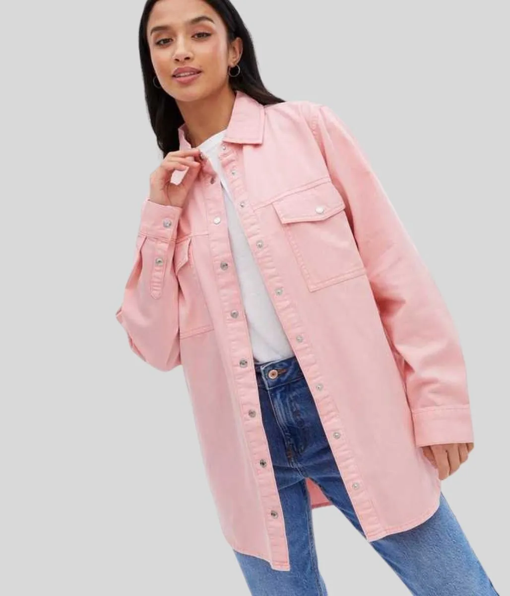 Pink Relaxed Denim Shirt