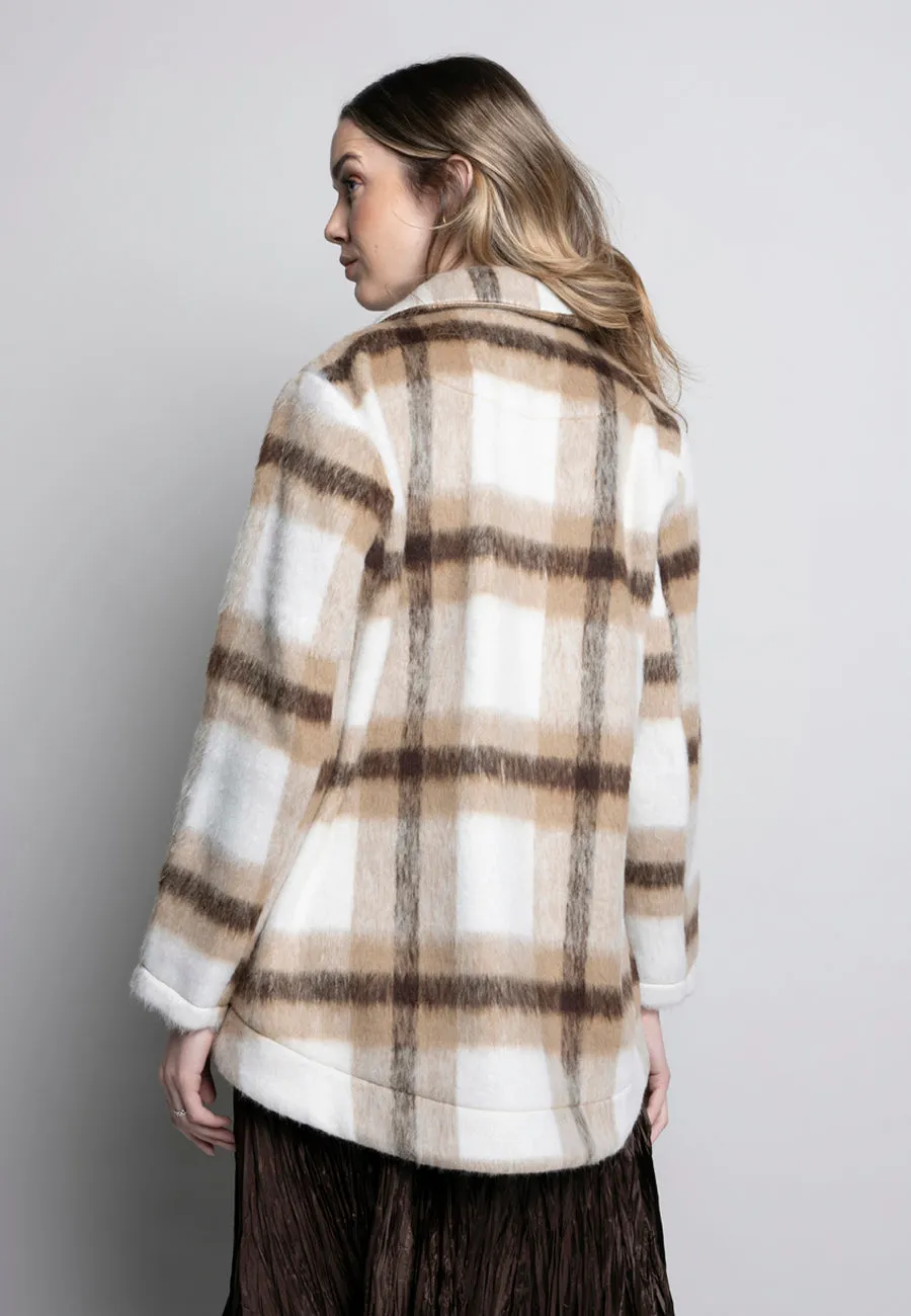 Plaid Button-Front Jacket