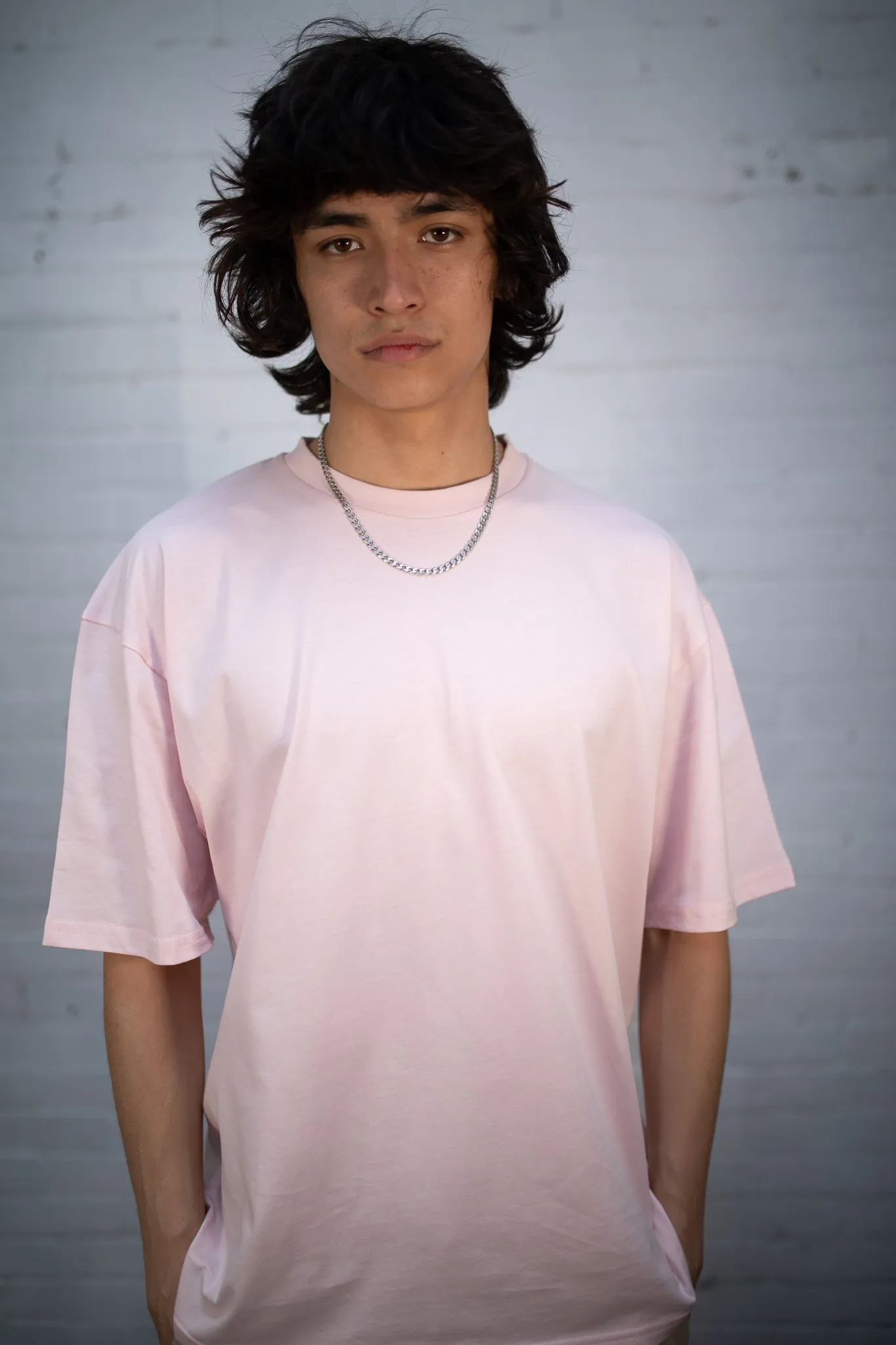 Plant Dyed Organic Oversized Tee in Pink