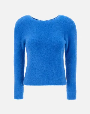 Plush Effect Cobalt Blue Sweater