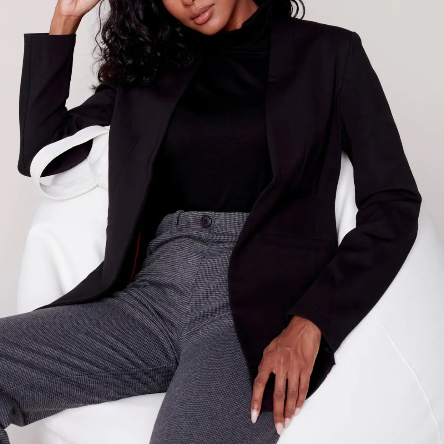 Ponte de Roma Knit Black Blazer