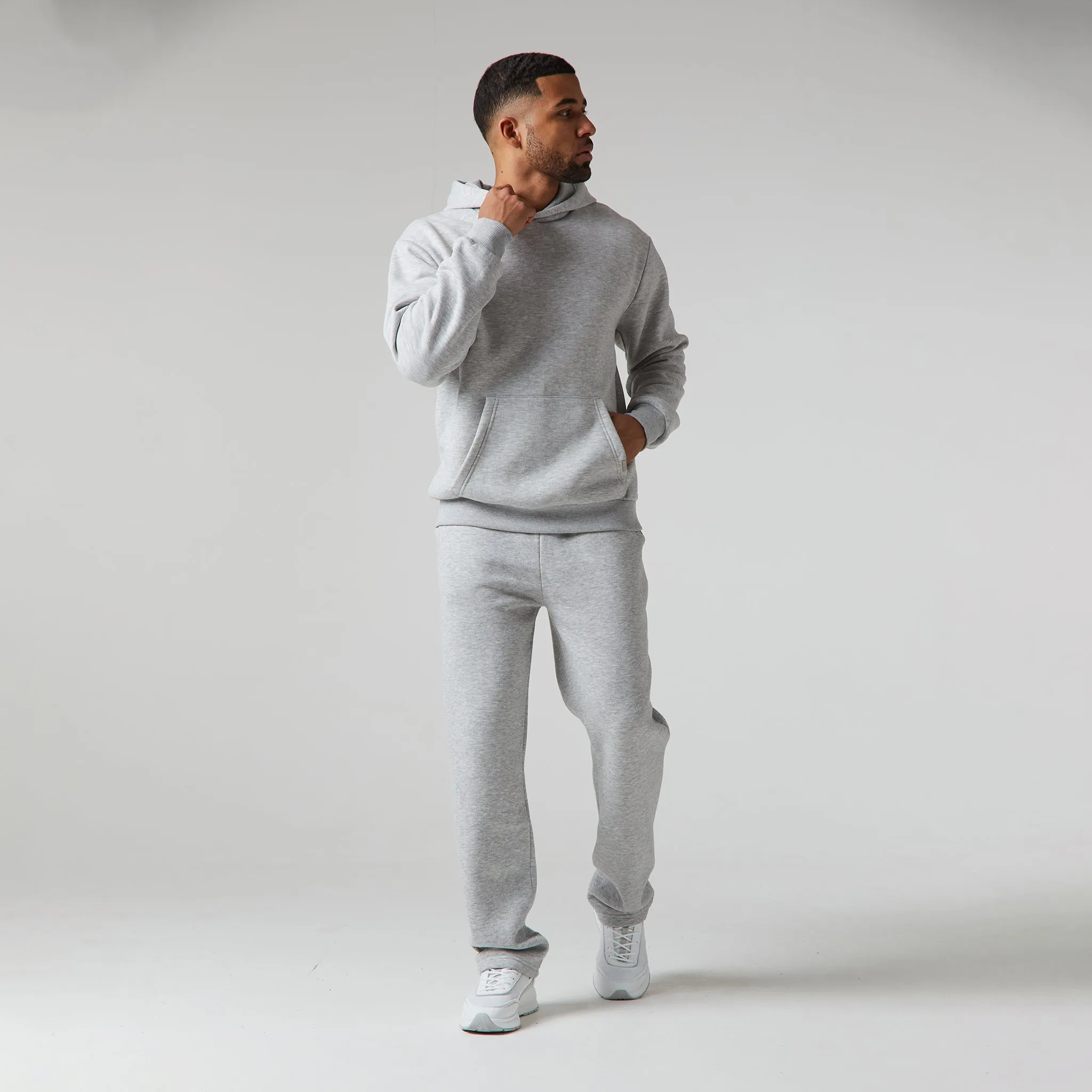 Relaxed Fit Hoodie | Grey Marl