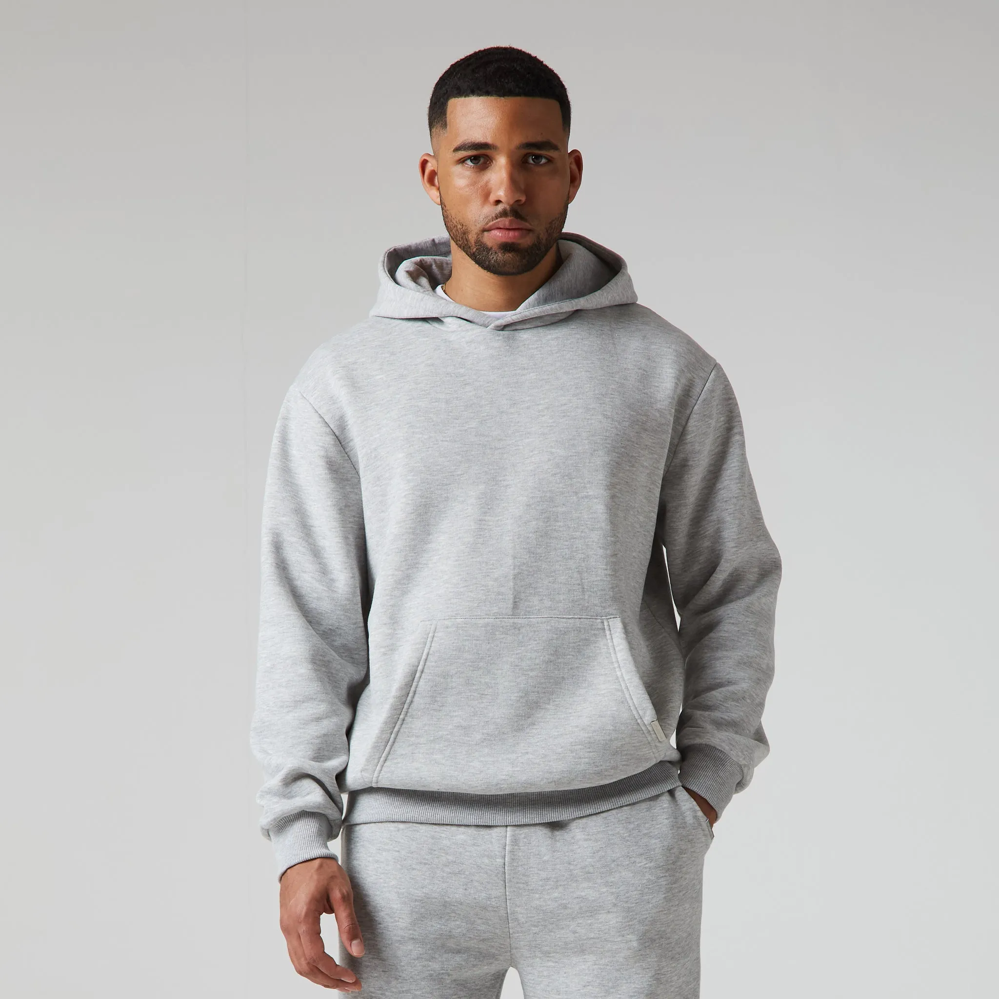 Relaxed Fit Hoodie | Grey Marl