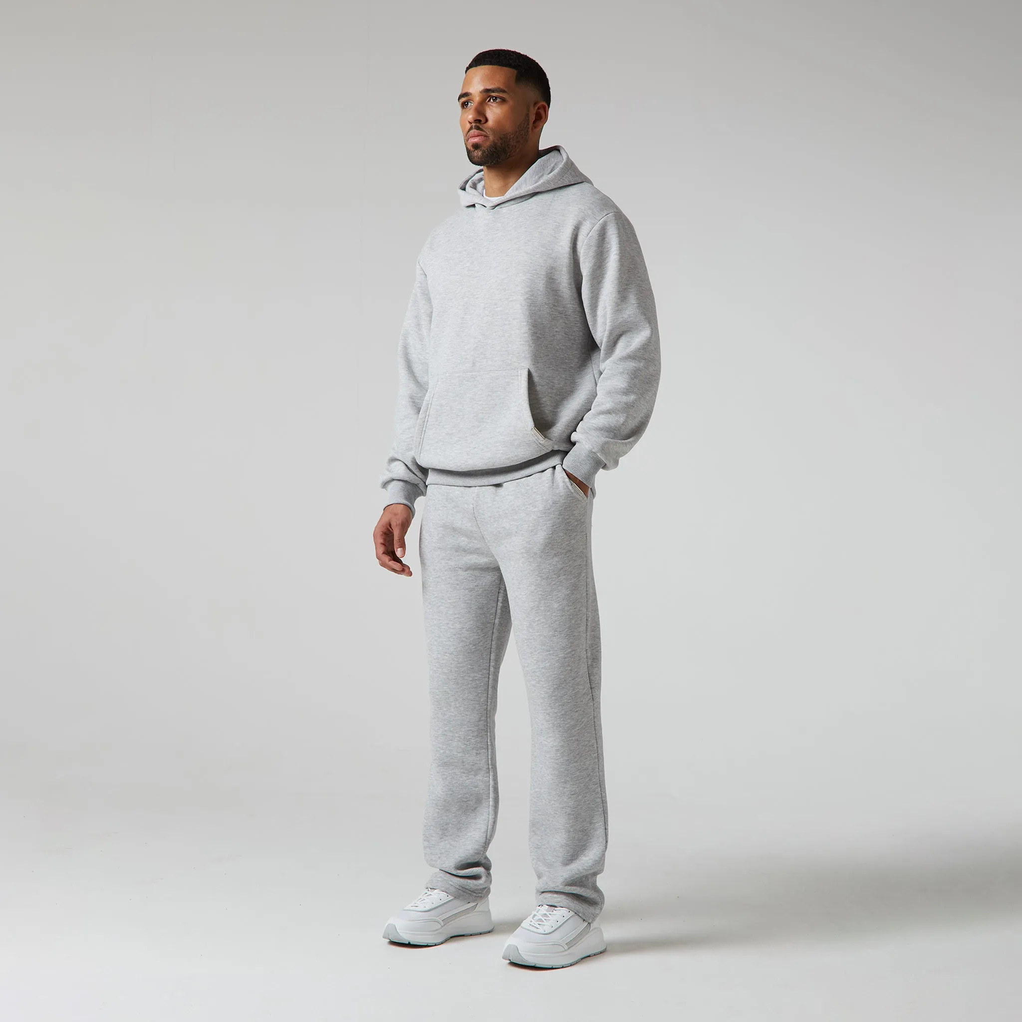 Relaxed Fit Hoodie | Grey Marl