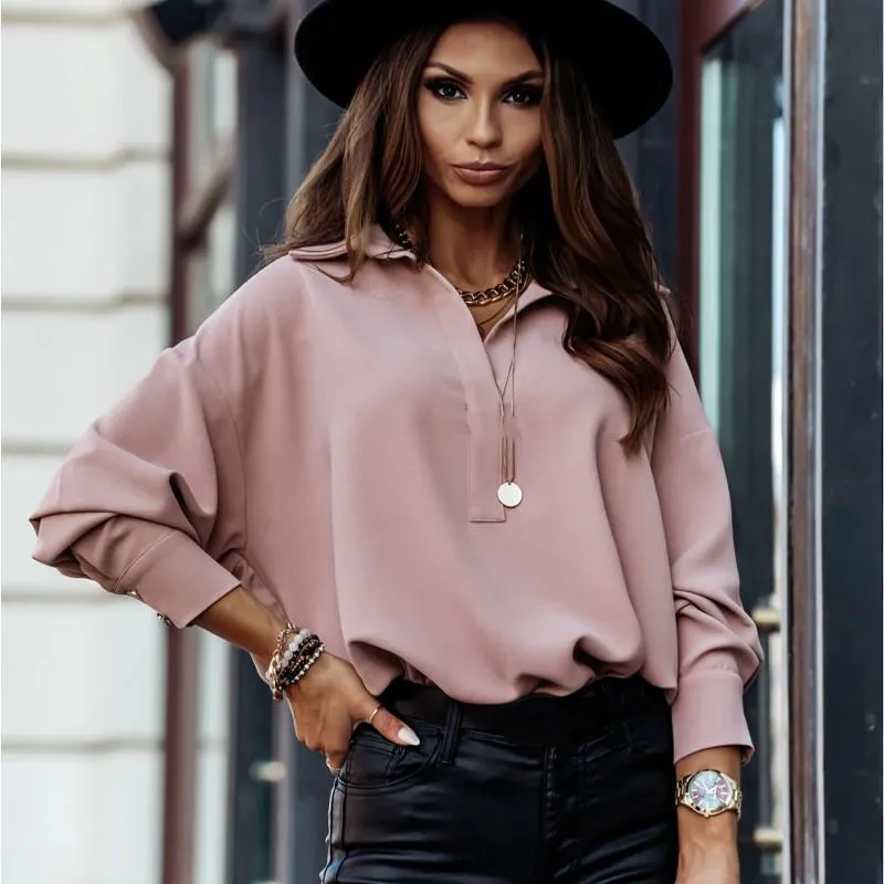 Relaxed Placket Chiffon Blouse