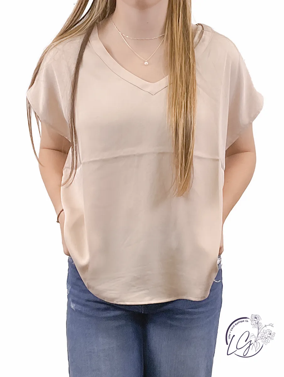 Relaxed V'Neck Dolman Tee