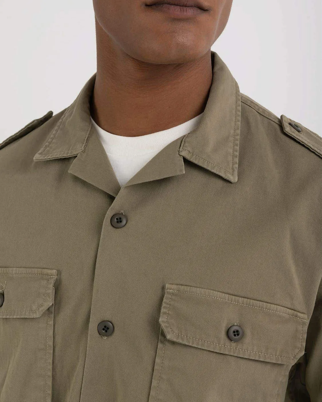 Replay Sartoriale Relaxed Fit Twill Shirt - Sand