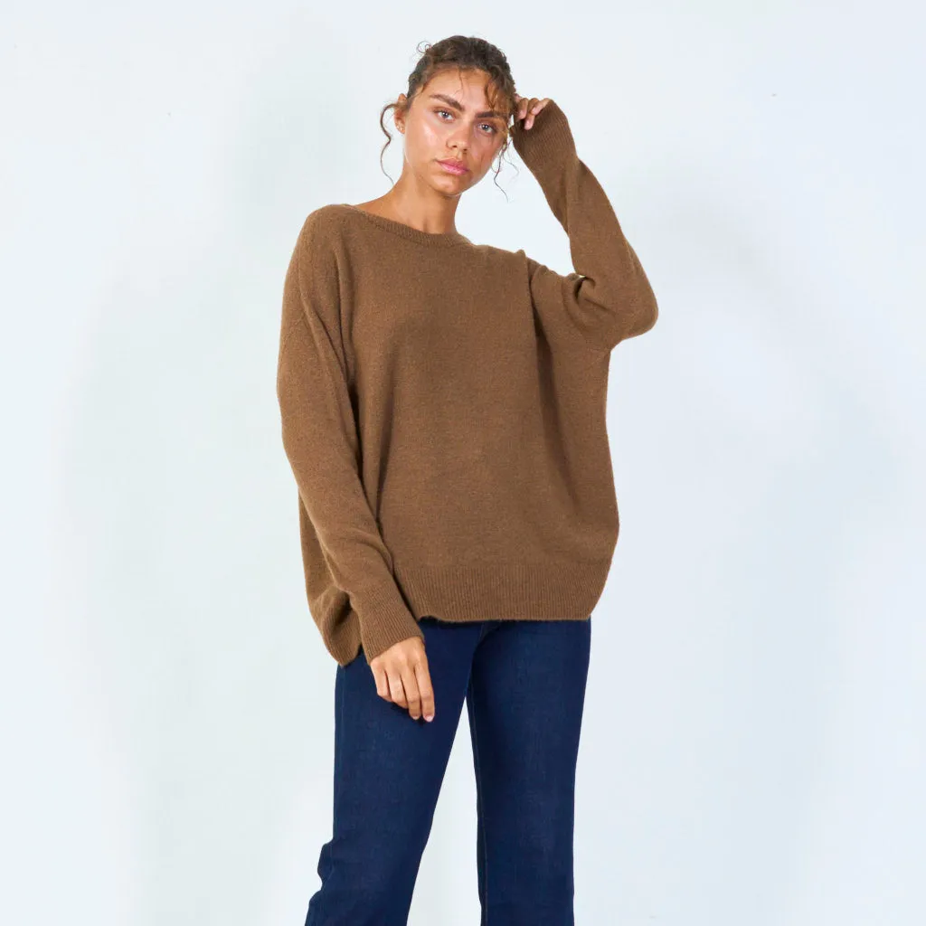 Soft knit boat neck sweater wholesale