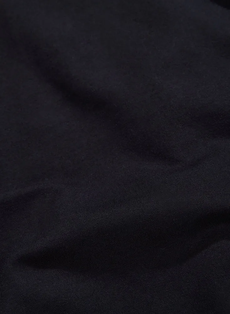 Sweat Noir à Capuche Manches Longues en Viscose et Élasthanne