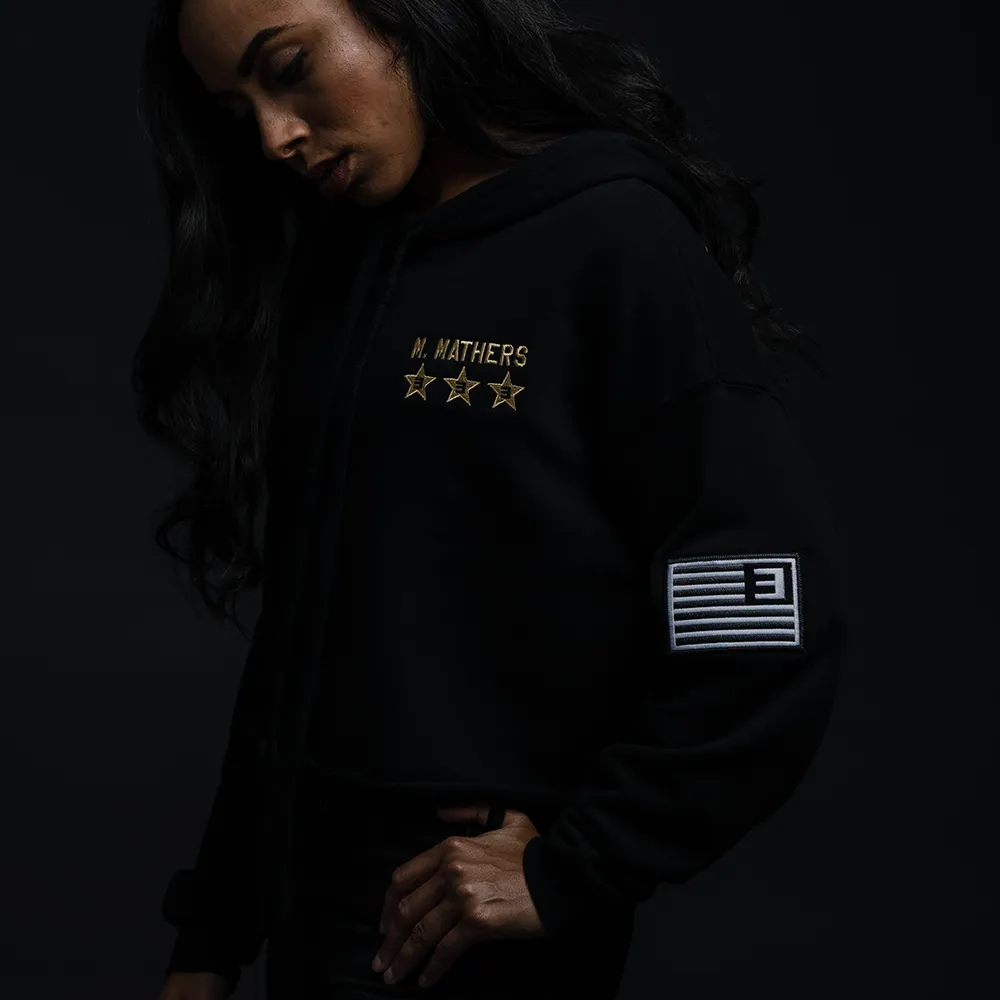 TOP GUNNER PATCH CROPPED HOODIE