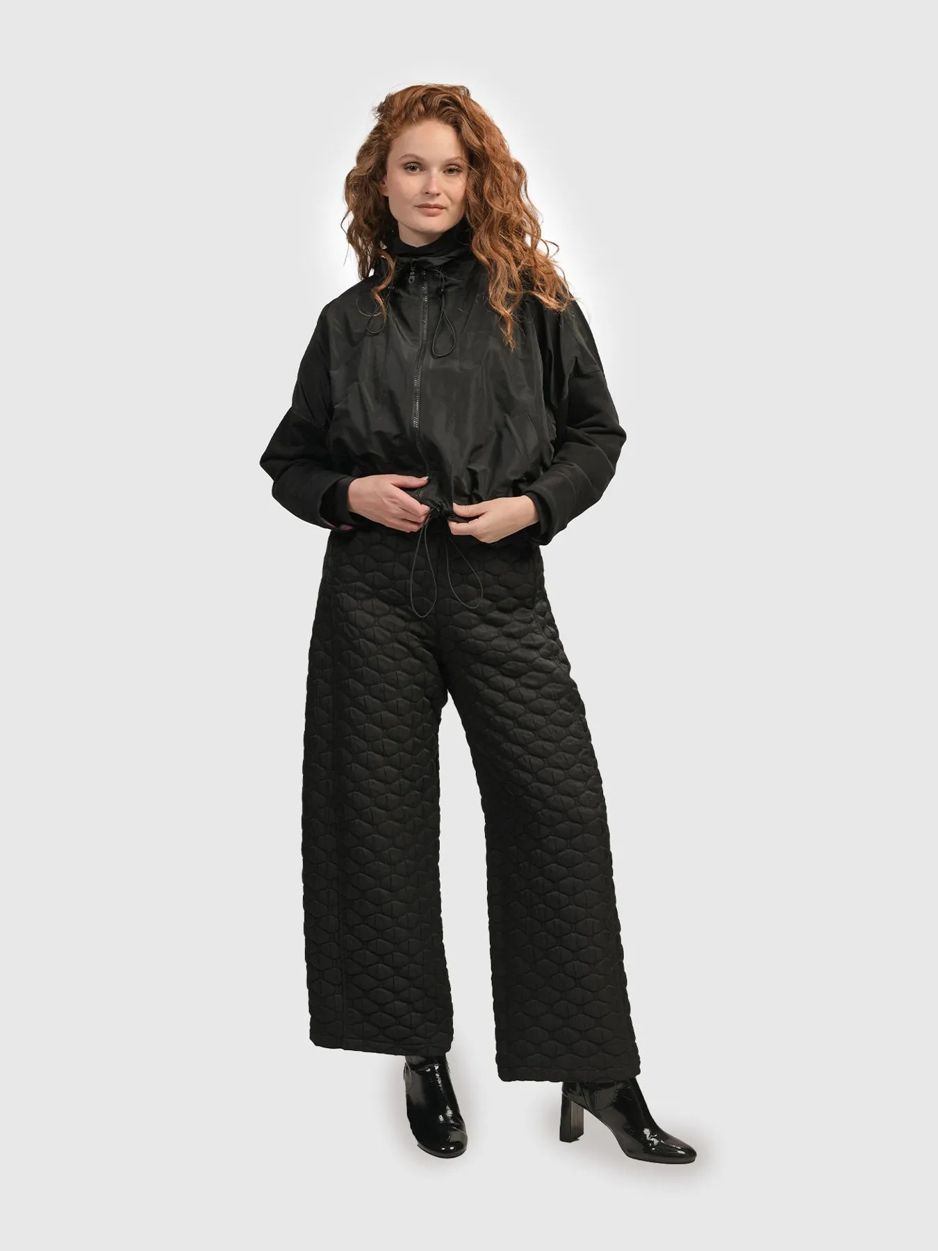 Urban Taffeta Cropped Cinch Jacket, Black