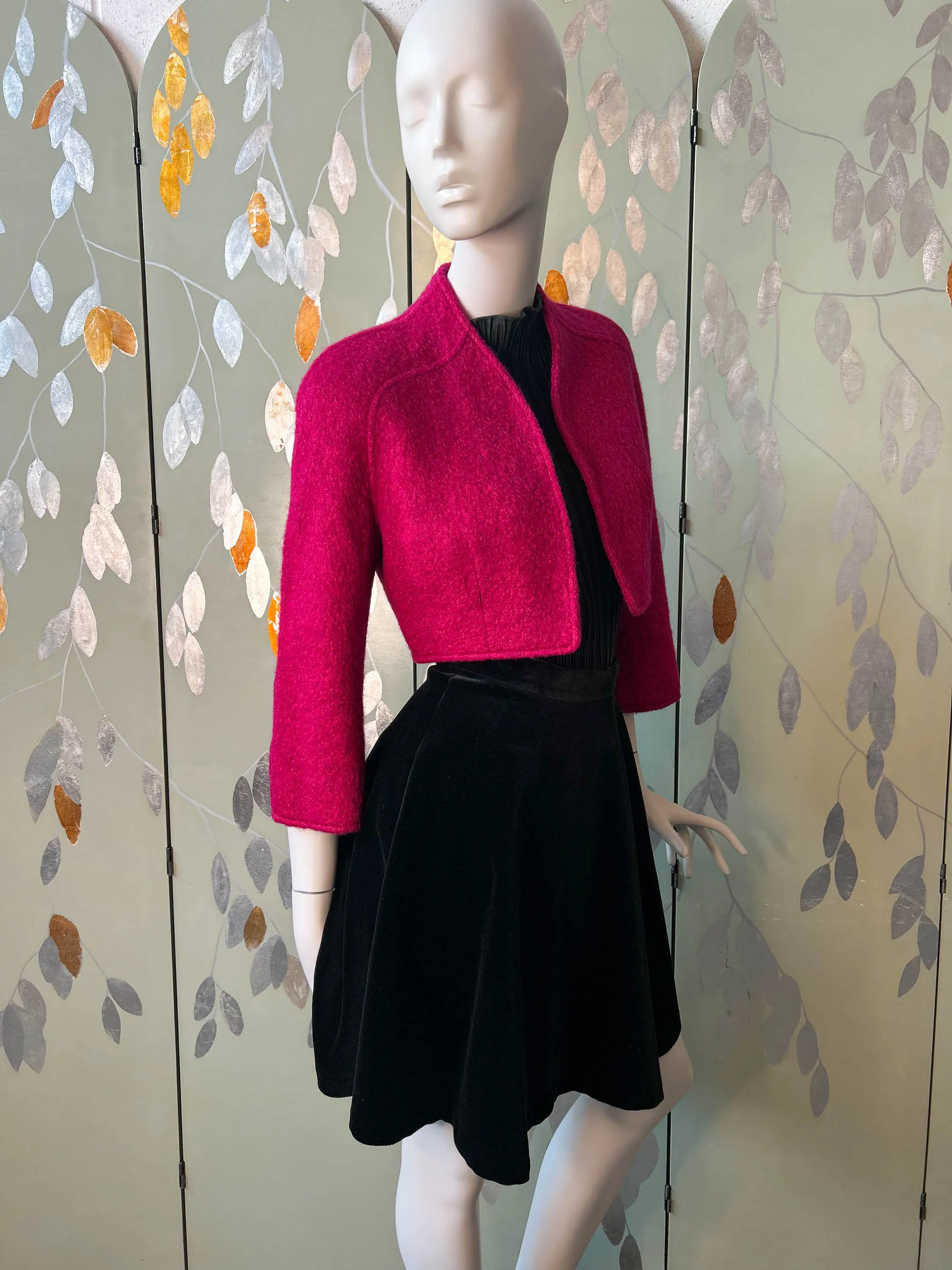 Vintage 1980s Thierry Mugler Magenta Bolero, Small