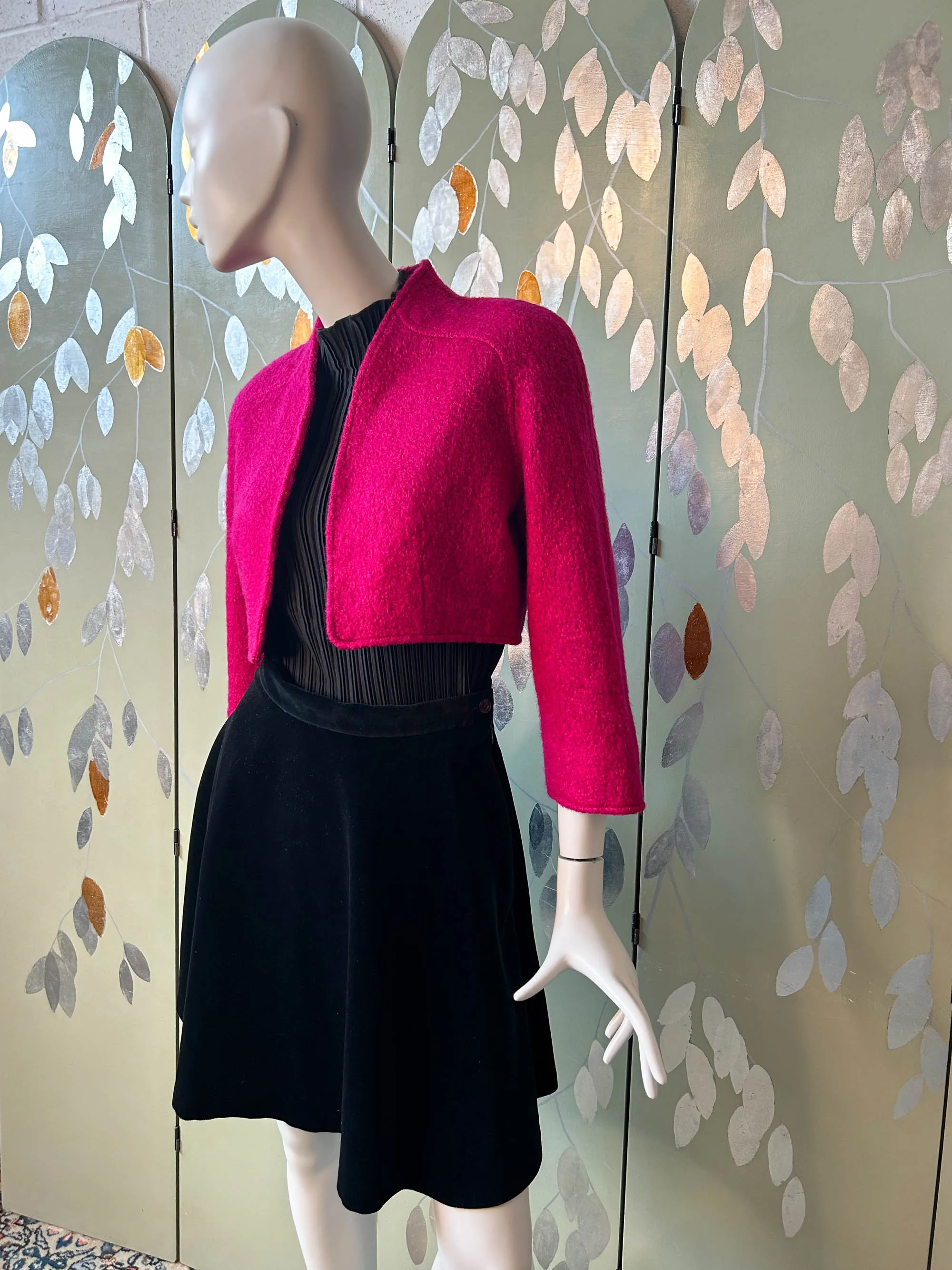 Vintage 1980s Thierry Mugler Magenta Bolero, Small