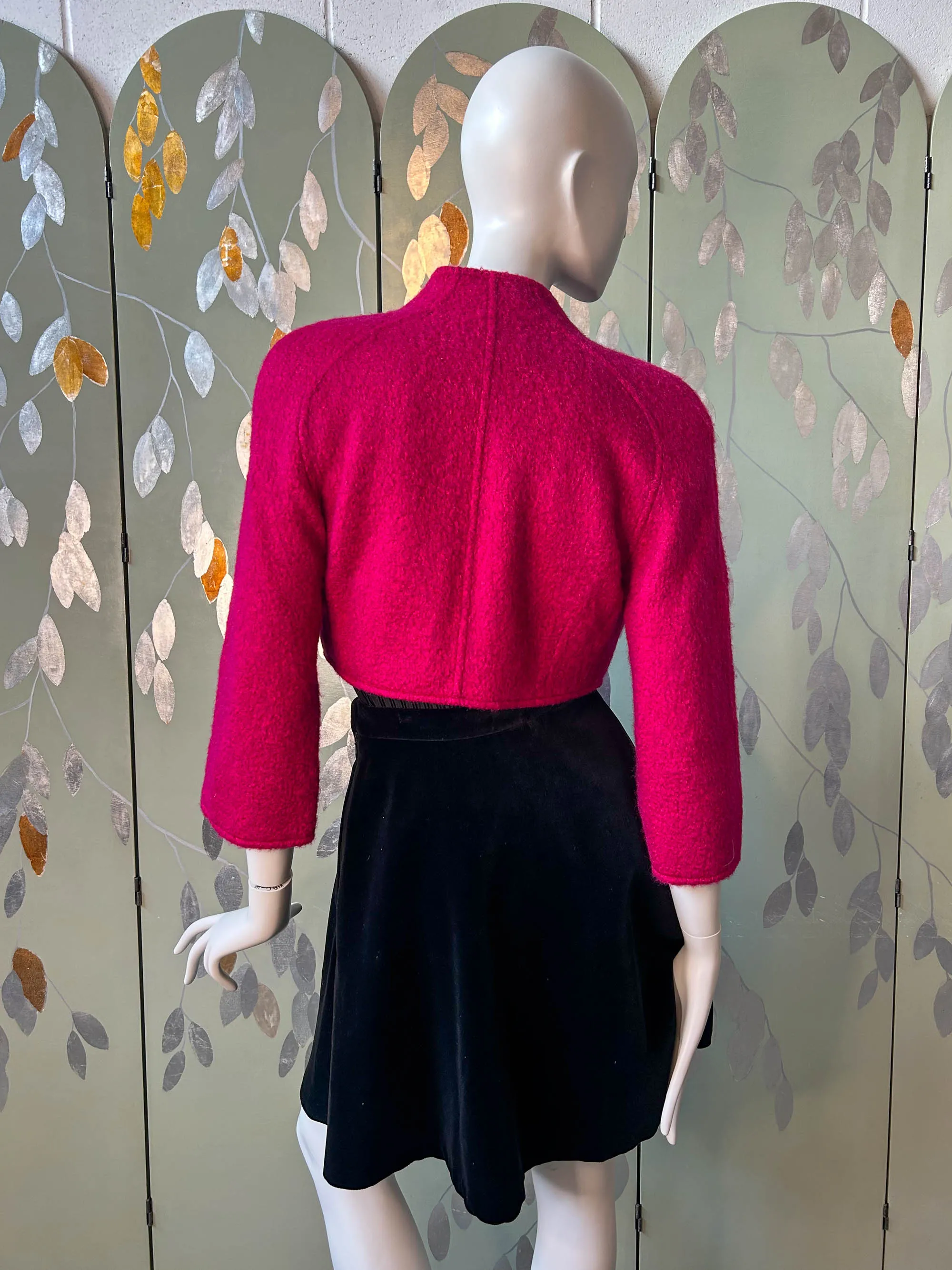 Vintage 1980s Thierry Mugler Magenta Bolero, Small