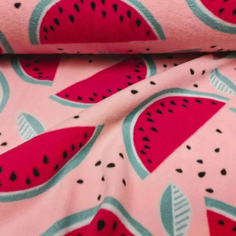 Watermelon Slices on Pink Anti-Pill Polar Fleece