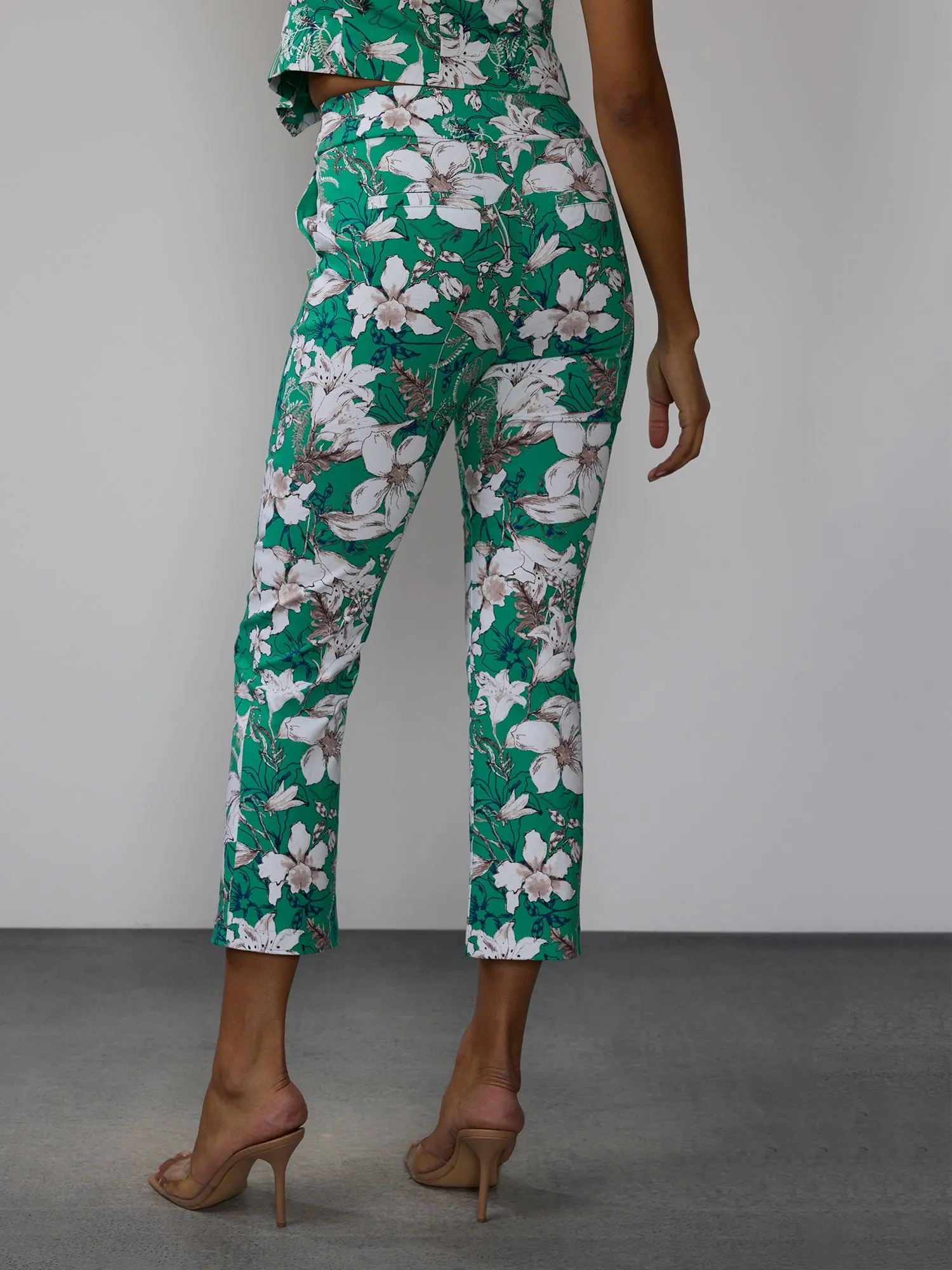 Whitney Printed Bengaline Pull-On Slim  Pant