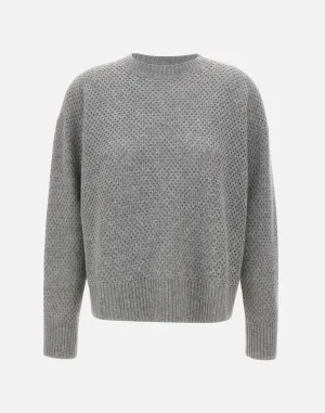 Wool, Silk and Cashmere Mèlange Grey Sweater