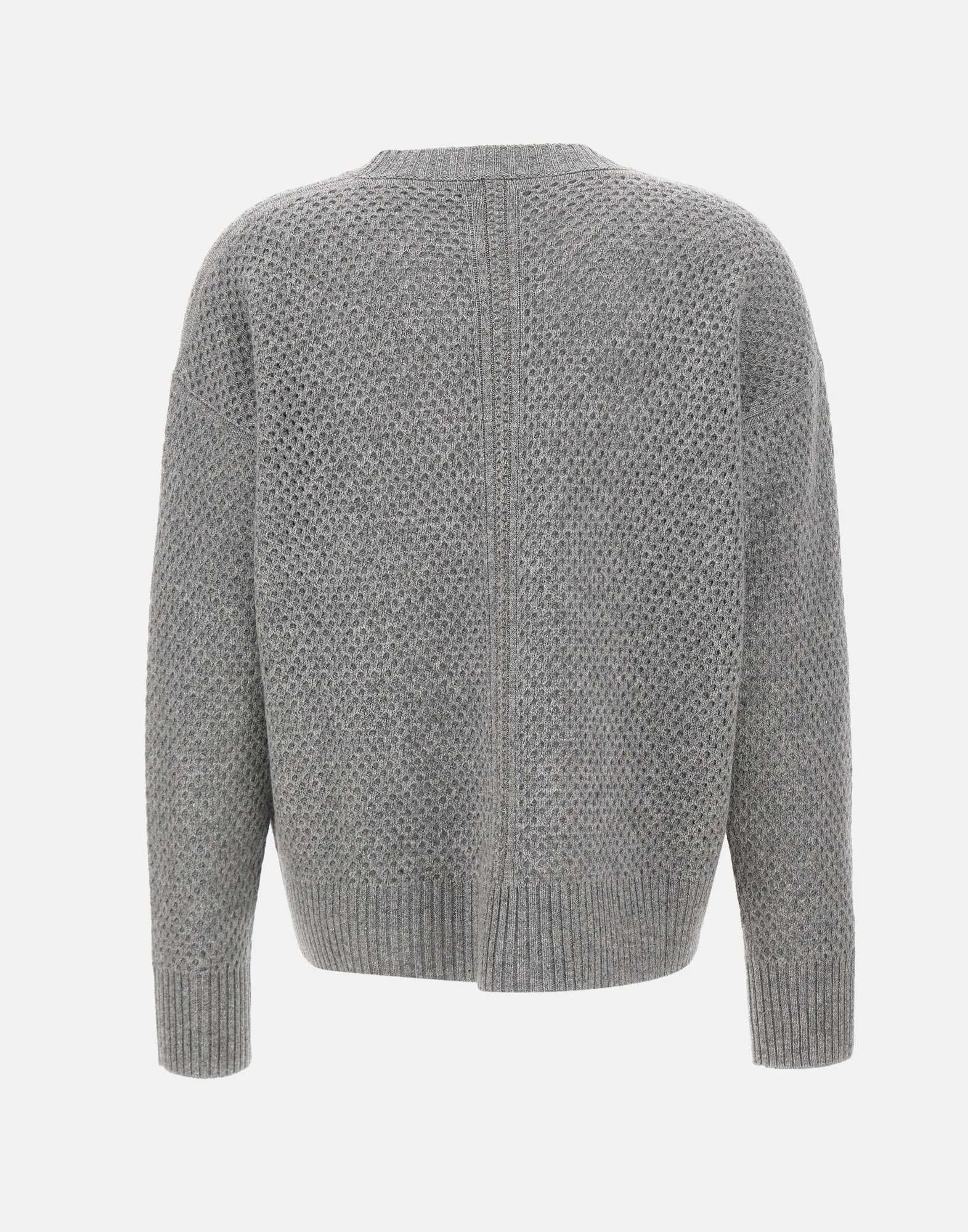 Wool, Silk and Cashmere Mèlange Grey Sweater