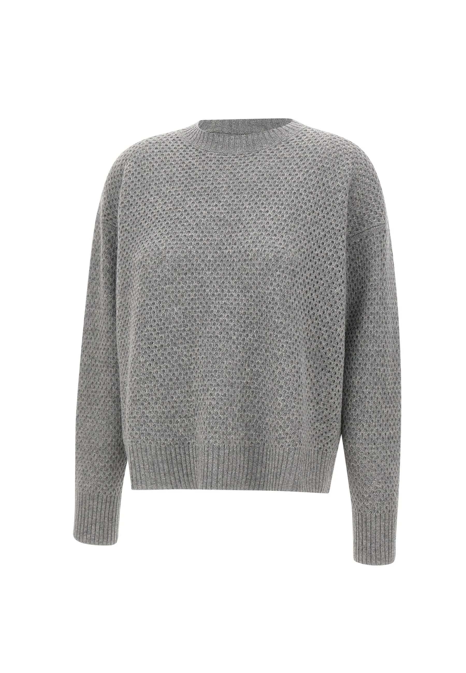 Wool, Silk and Cashmere Mèlange Grey Sweater